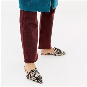 ALDO Unalillan Women's 9 Slip On Slippers Flat Mules Leopard Velvet Bow